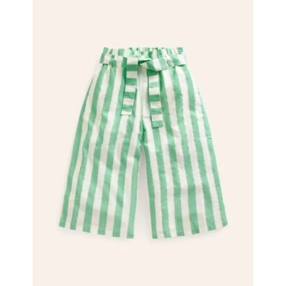 BODEN MINI Girl's Green Striped Wide Leg Pants Size 11 Years NEW NWT - Picture 1 of 3